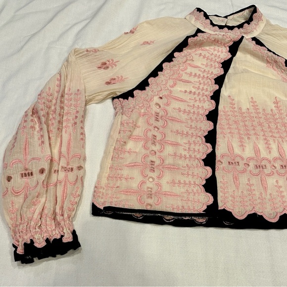 Free People boho blouse Victorian size small - Picture 3 of 10